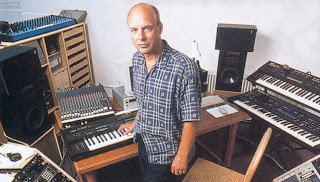 Brian Eno in his studio image