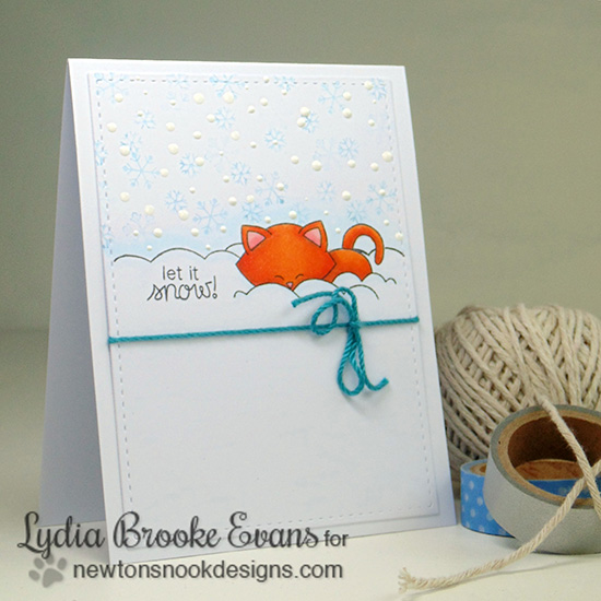 Cat and Snow card by Lydia Brooks - Winter Tails Stamp Set by Newton's Nook Designs
