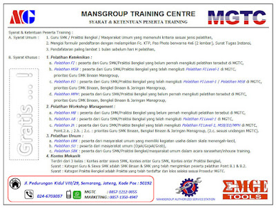 Syarat dan Ketentuan Pelatihan MGTC