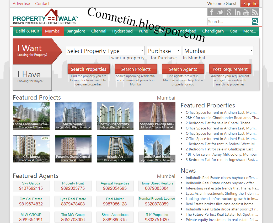 top 10 best real estate websites in India for property search in Hindi