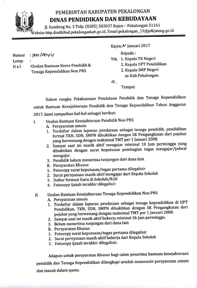 Info Pengusulan KESRA Pendidik Dan Tenaga Kependidikan non