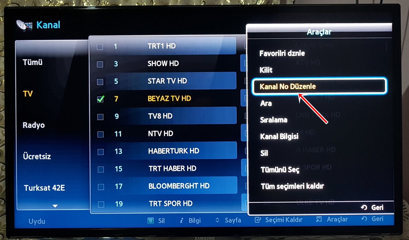 Samsung Smart Led TV Kanallar Taşıma Silme Ayarı Nasıl Yapılır