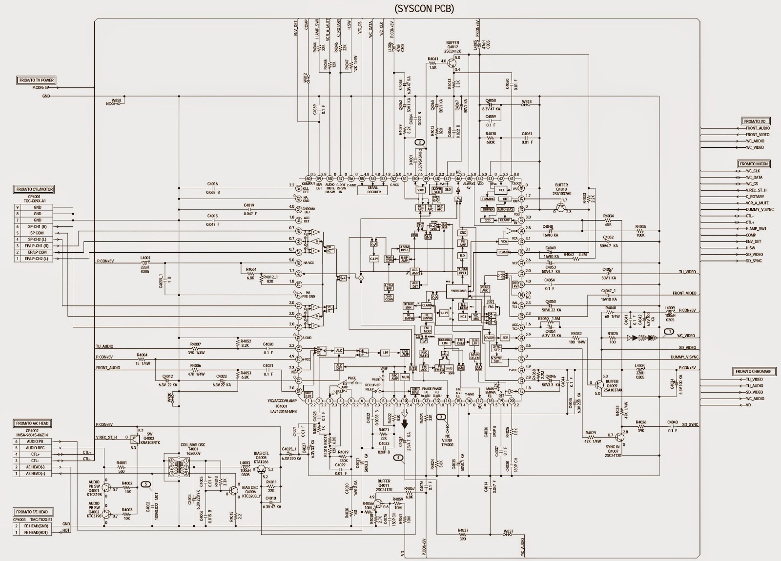 Schematic Diagrams: TOSHIBA MV13L4 CRT TV - SCHEMATIC - Circuit Diagram