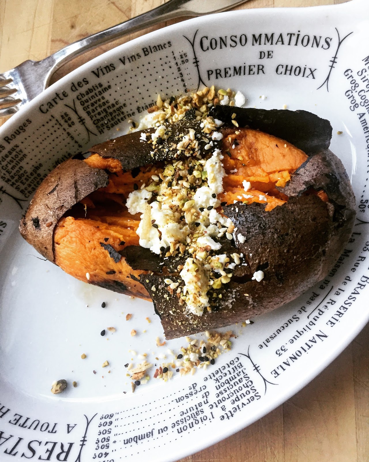 Slow Roasted Sweet Potatoes w/ Yogurt & Granola
