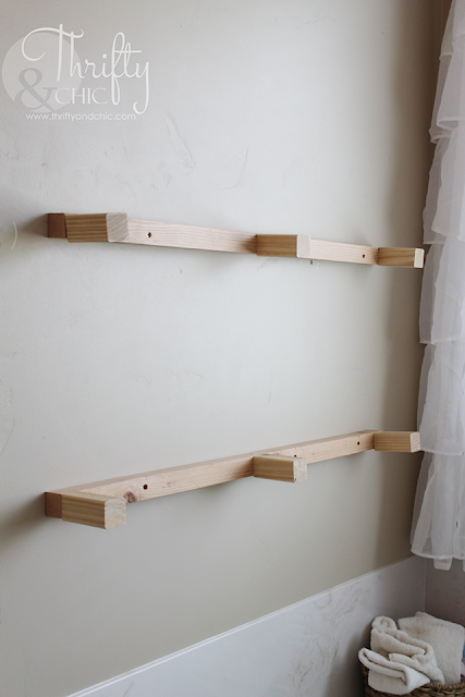 DIY Floating Shelves just like the ones from Fixer Upper! Make 2 of these for about $10! Great way to add farmhouse charm to any room!