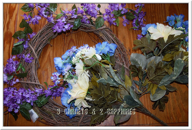 Supplies for DIY floral wreath craft