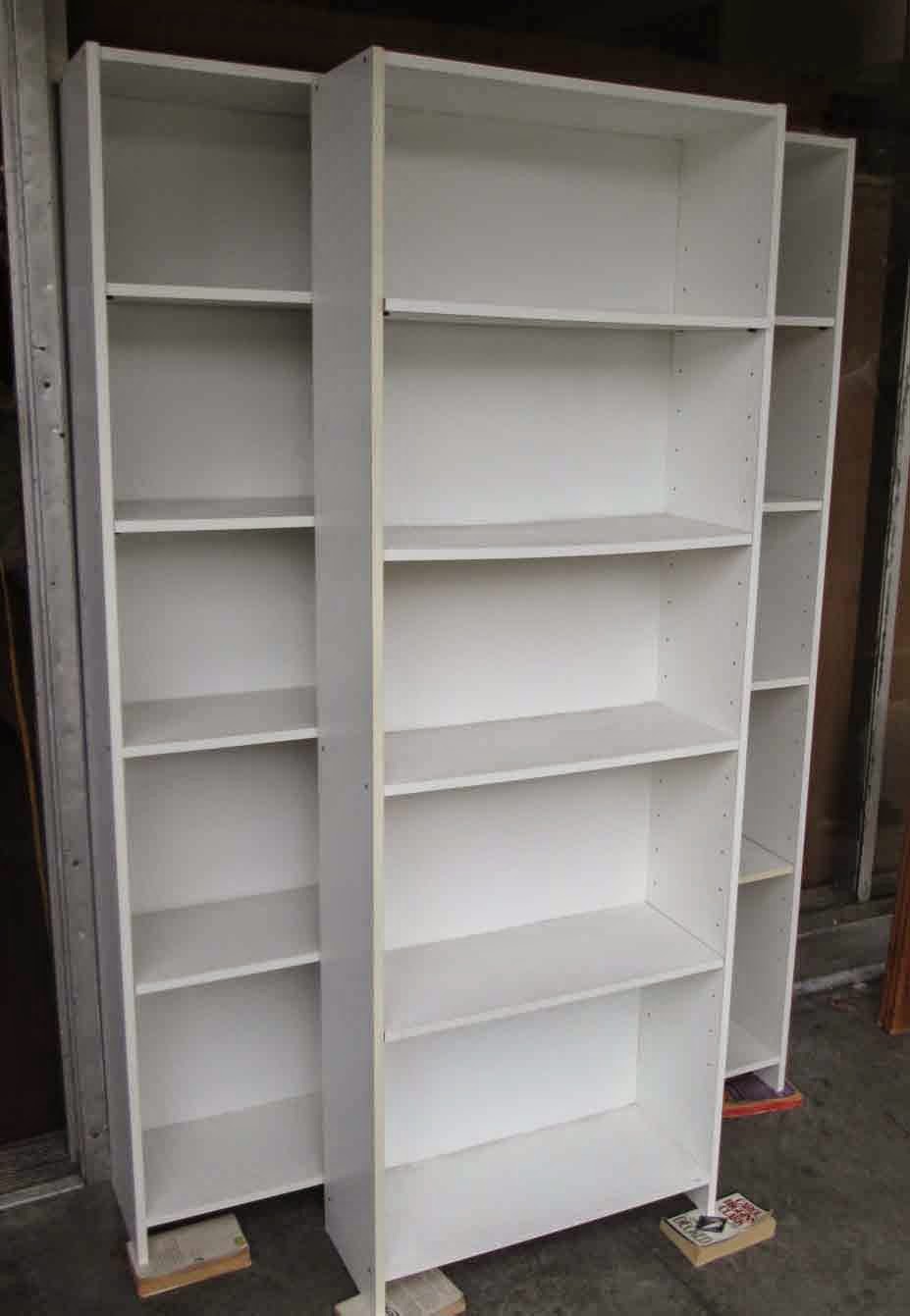  Tall Narrow Bookcase White with Simple Decor