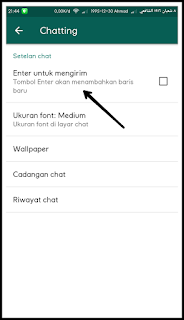 Cara merubah tombol enter menjadi kirim pesan WhatsApp