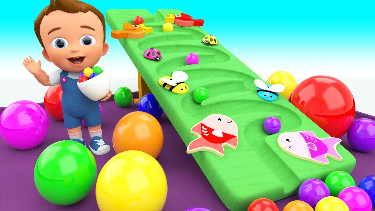 osgifublint Colors for Children With Color Marble Balls Wooden