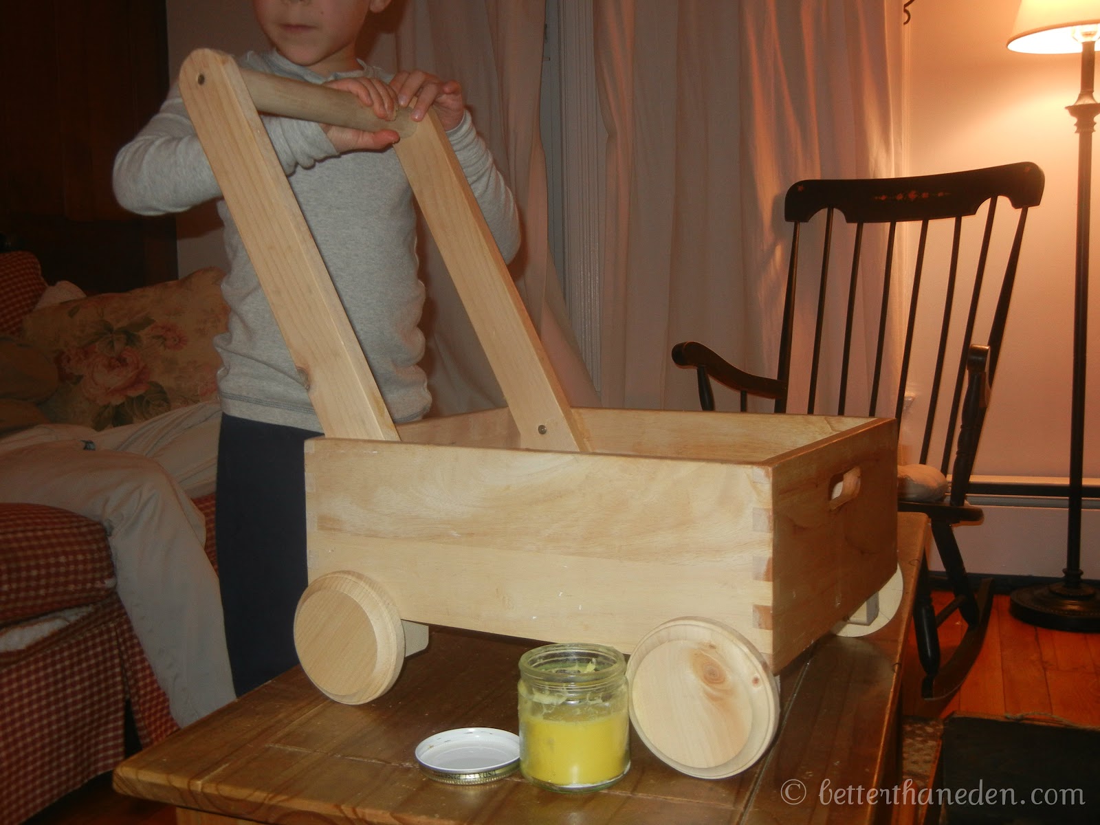 A Homemade Wooden Toddler Push Cart Mary Haseltine