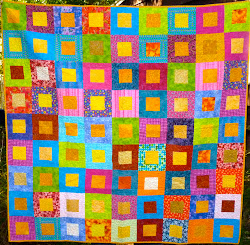 quilt geometric scrap strips squares square bright blocks