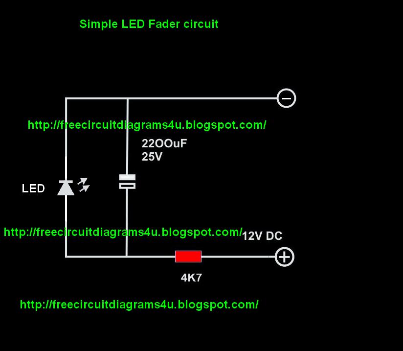 FREE CIRCUIT DIAGRAMS 4U: Simple LED Fader Circuit Diagram