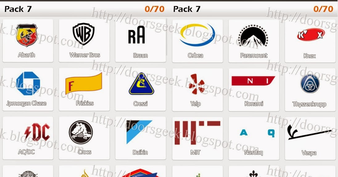 Logo Game Guess the Brand [Regular] Pack 7 Doors Geek