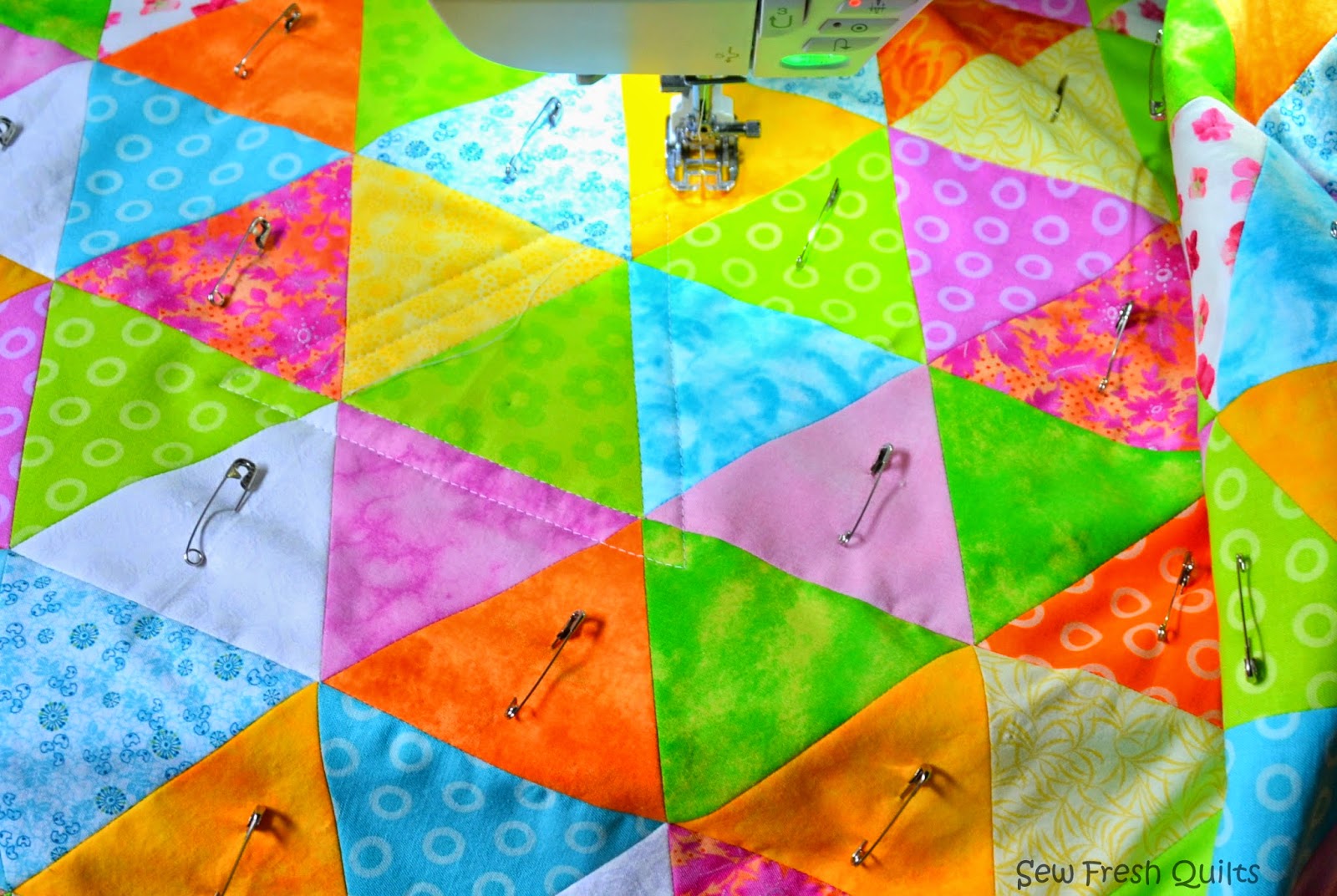 Sew Fresh Quilts Equilateral Triangle Quilt Finished!