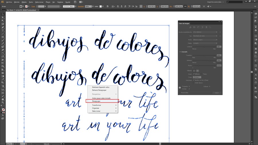 desagrupar calco de imagen