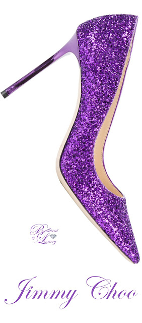 ♦Jimmy Choo sparkling purple Romy pumps #pantone #shoes #purple #brilliantluxury