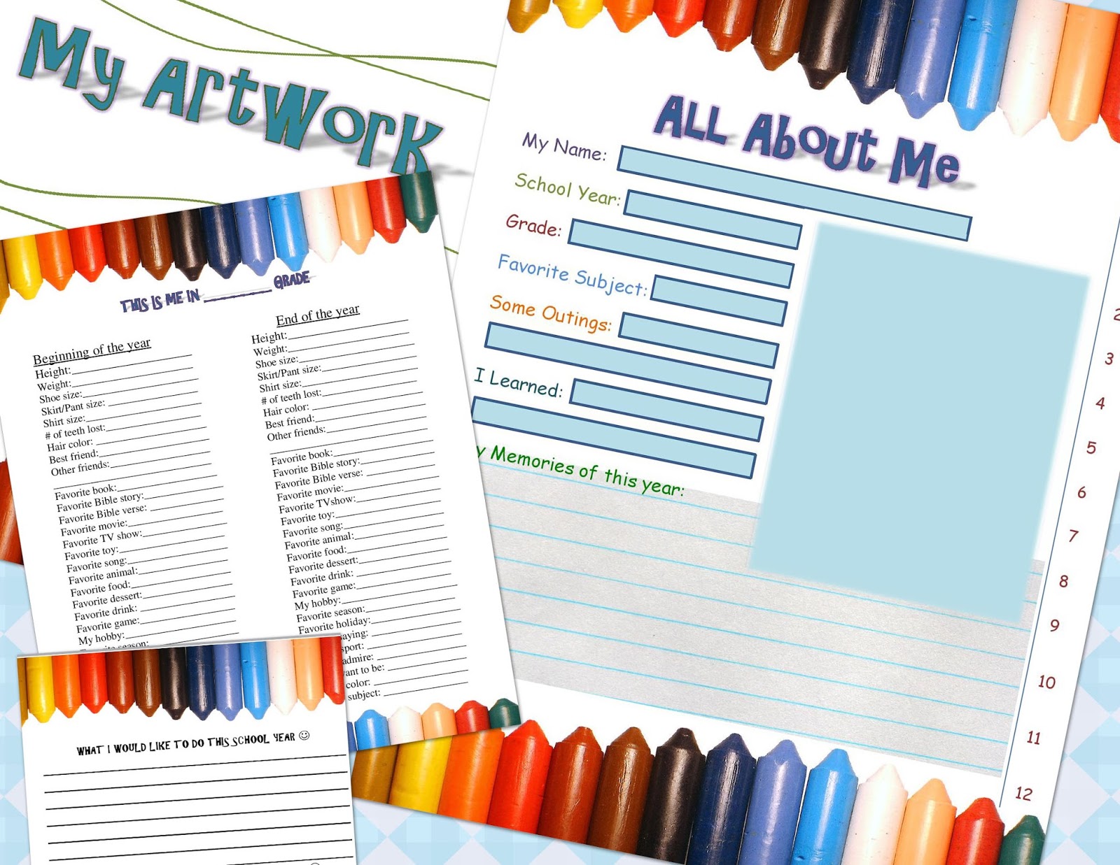 Precious Homeschool FREEBIE!! Portfolio Dividers and Memory Pages