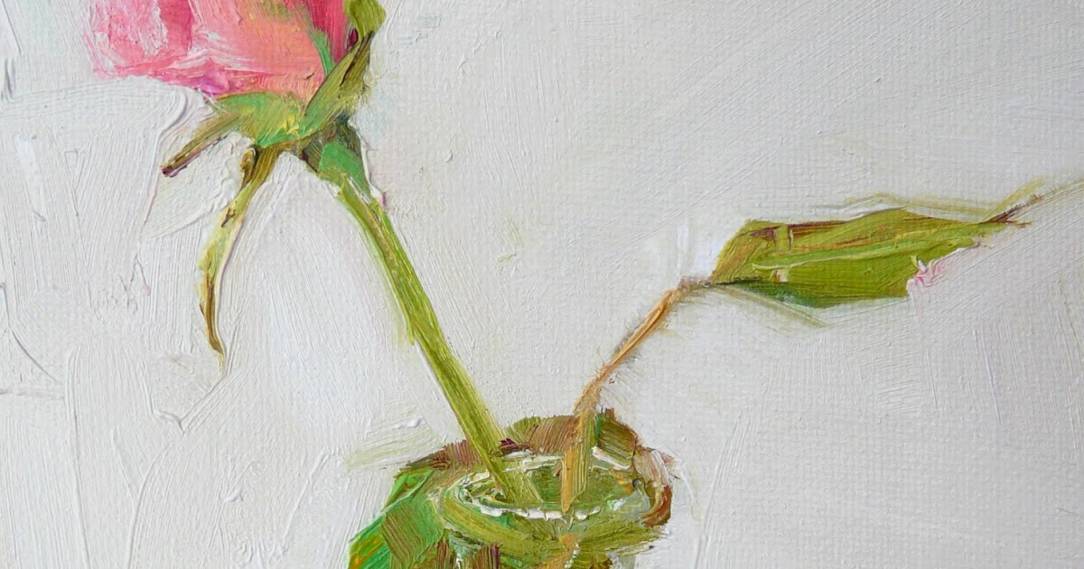 Art Every Day Yesterdqay's Rosebud,still life,oil painting,7x5.price175