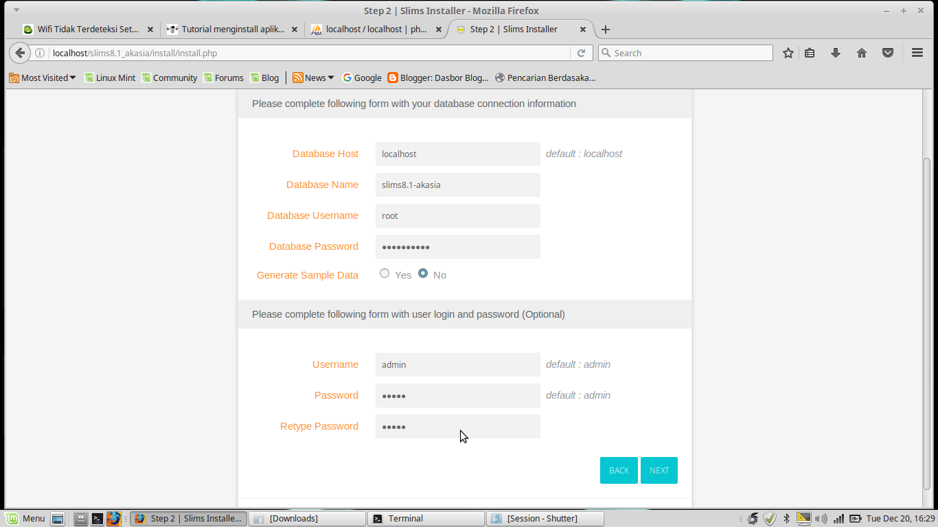 Default localhost. Default localhost