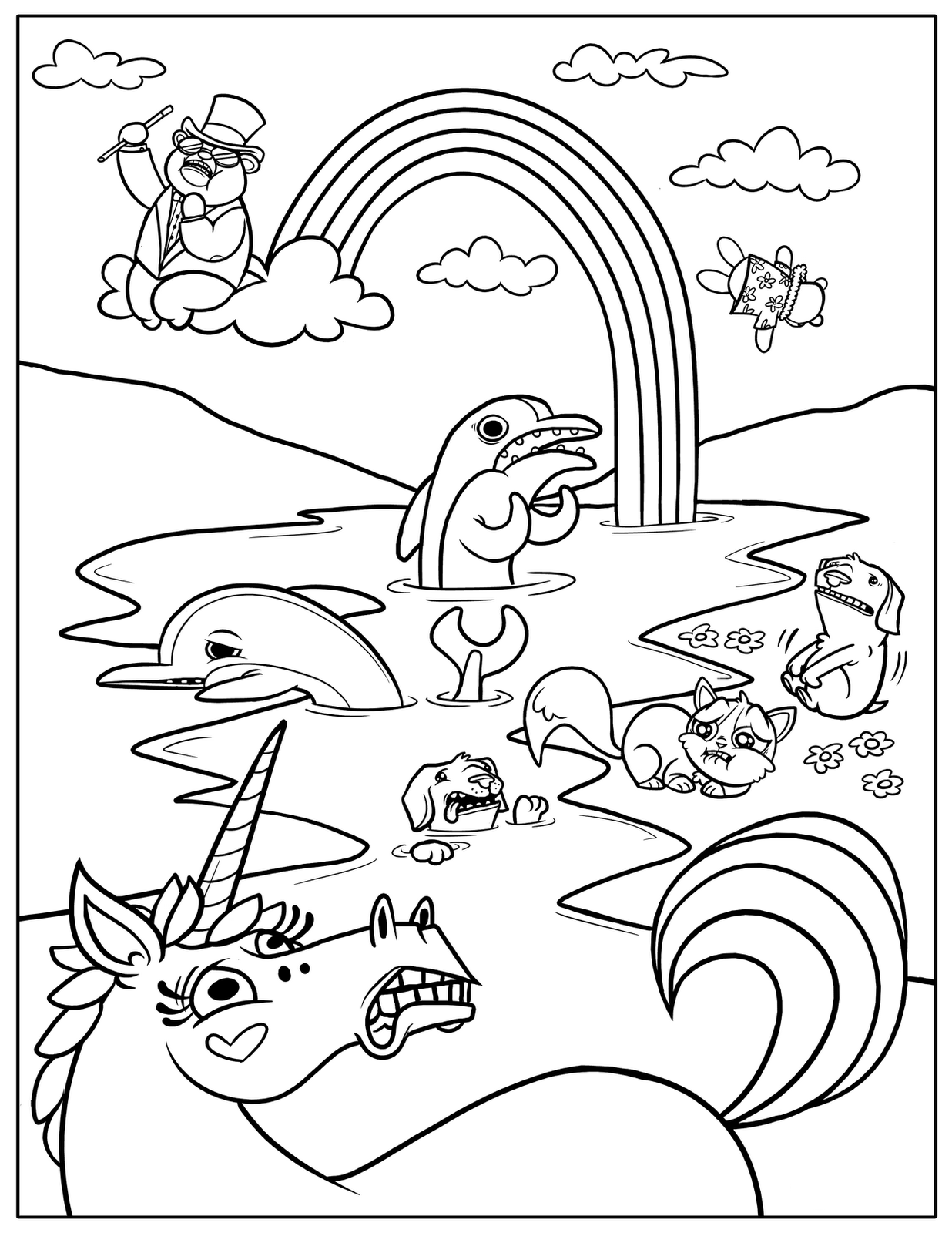 Rainbow Coloring Page Ally39s Party