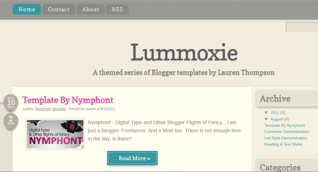 lummoxie blogger template