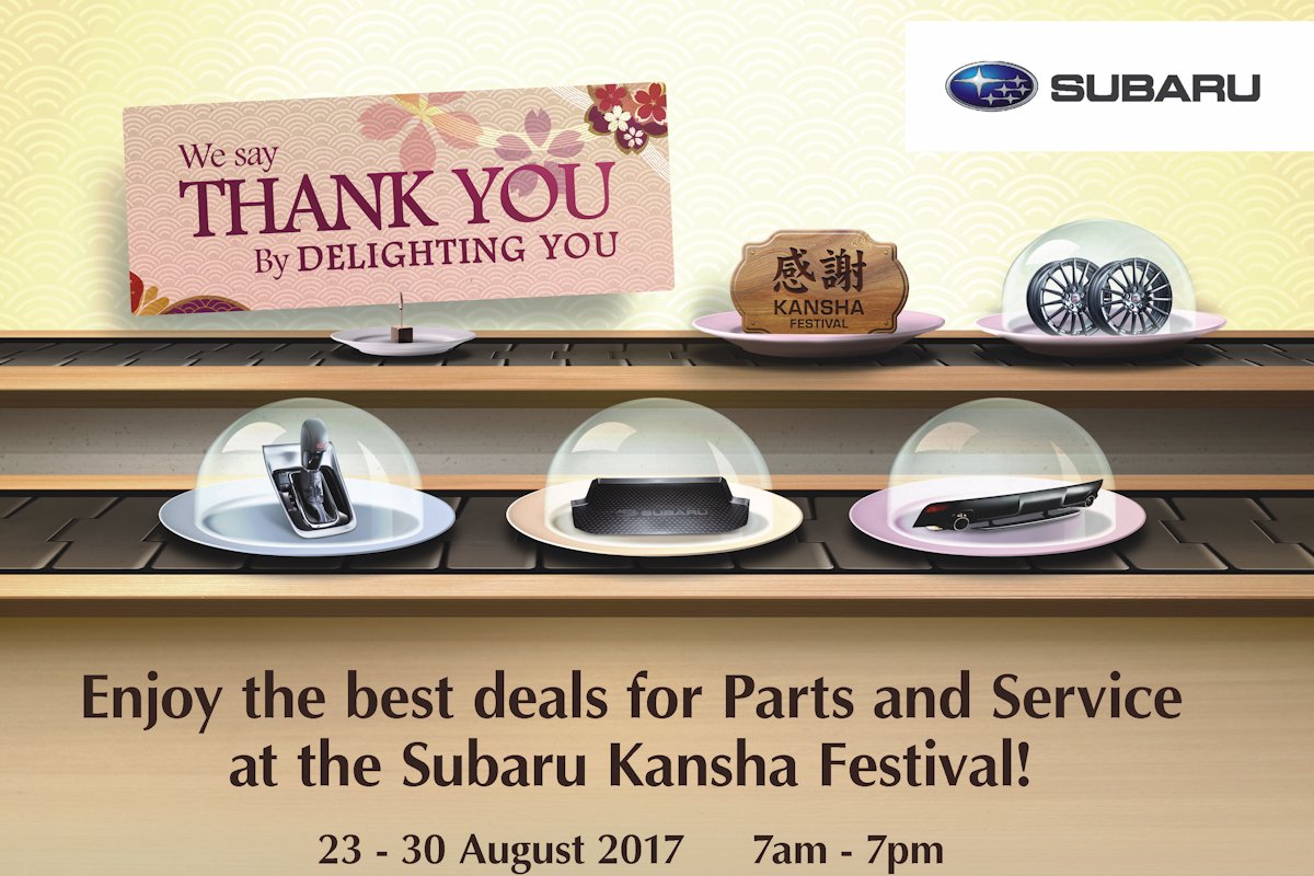 Subaru's Kansha Festival 2017 Offers Hefty Discount on Parts