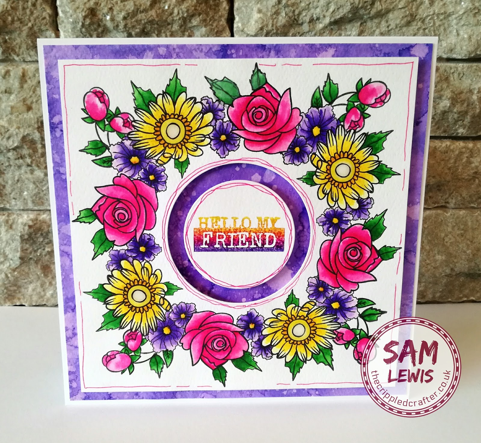 The Crippled Crafter Overlapping Stamps with Masking Fluid Daisy's