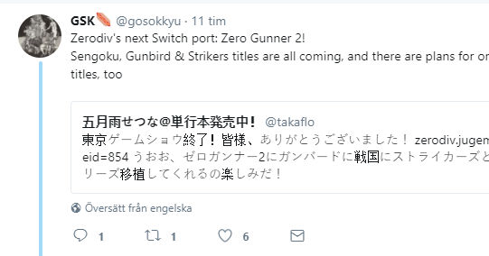 Stg News Shmup News So Zero Gunner 2 May Be Heading To Switch