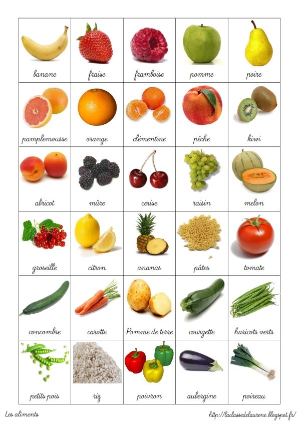 Francés técnico FRUITS ET LEGUMES Francés técnico FRUITS ET LEGUMES