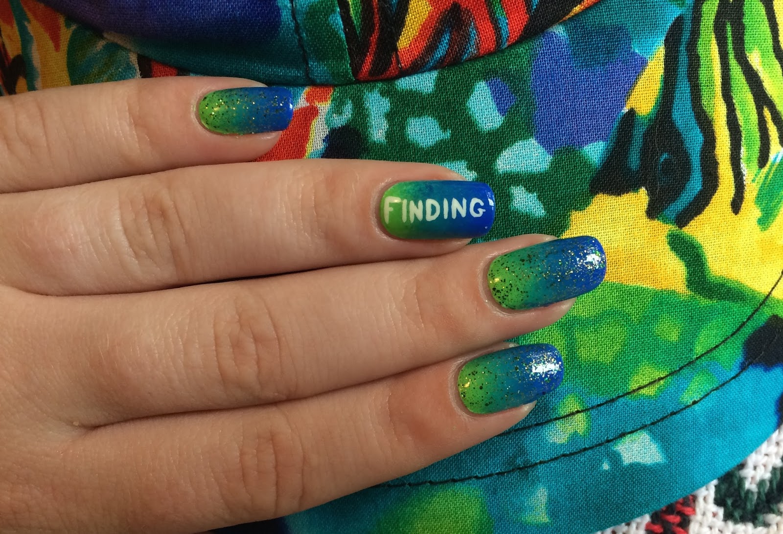 Finding Dory Nails Nail Art By Funky Fingers Nail Art Nailpolis