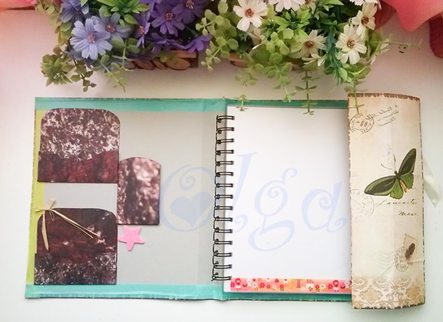 decorar libreta de espiral muelle alambre con bolsa de papel carton