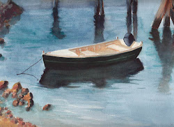 boat watercolor harbor painting block island bunny artwork week