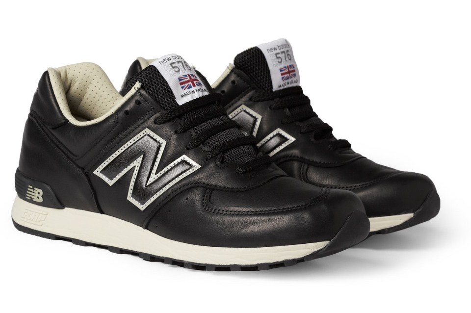New Balance 576 Black Leather Sneakers - NEWS ONLINE