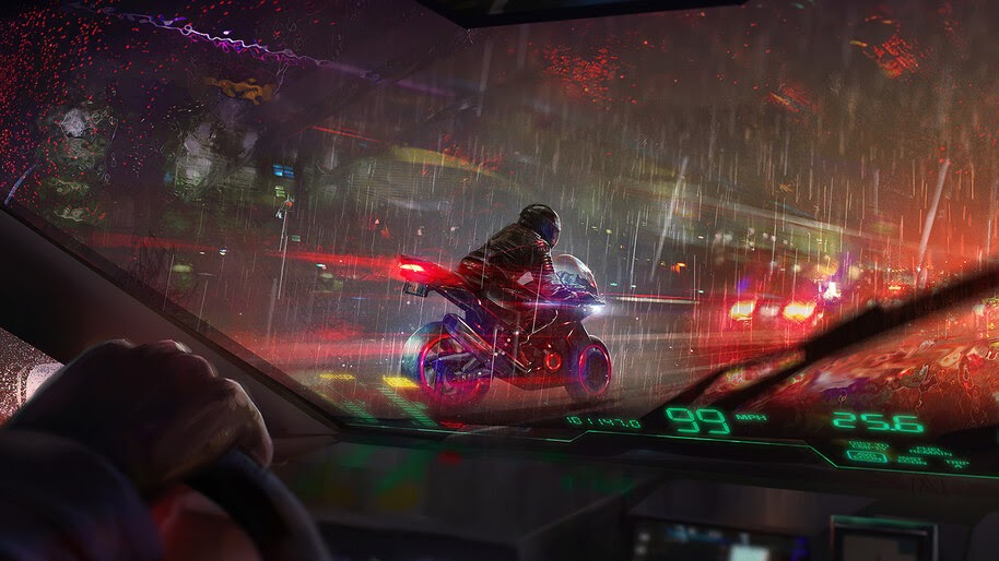 Cyberpunk, Car, Motorcyle, Sci-Fi, 4K, #6.739