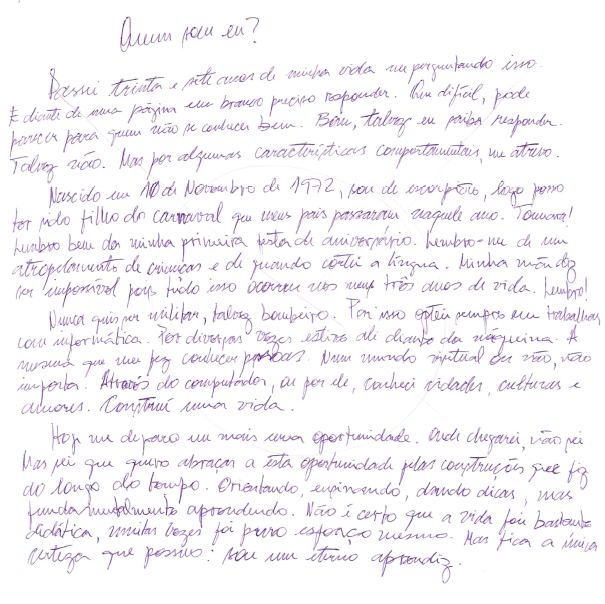 Exemplo De Redação Quem Sou Eu 2 Ano Ensino Medio