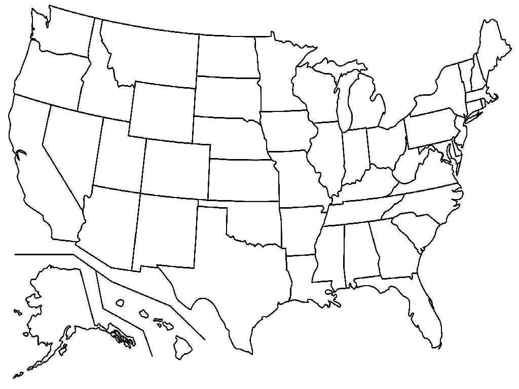 Unlabeled Map Of The United States Map Vector Unlabeled Map Of The United States Map Vector