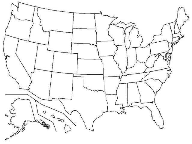 Unlabeled Us Map Printable Free