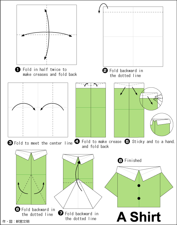 Shirt - Easy Origami instructions For Kids