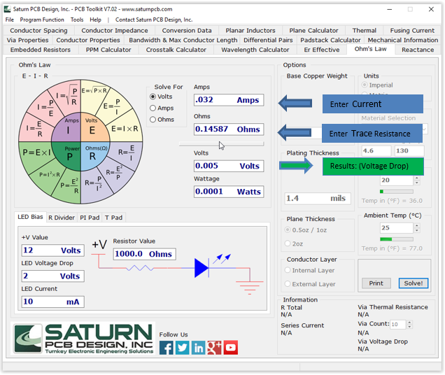 PCB Designer Calculating Voltage Drops Saturn PCB Toolkit