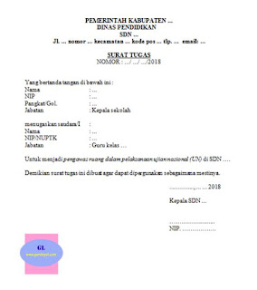 Surat Tugas Pengawasan Un Sd Guru Loyal