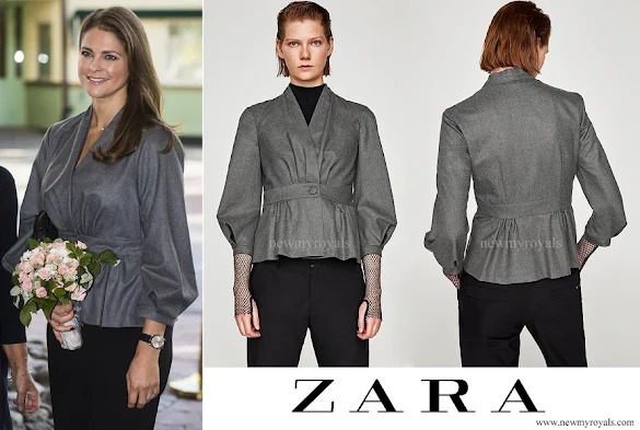 Princess Madeleine wore ZARA wrap overshirt with button
