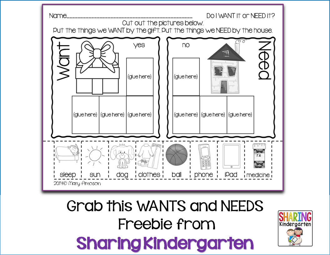 Slide4 - Needs And Wants Kindergarten