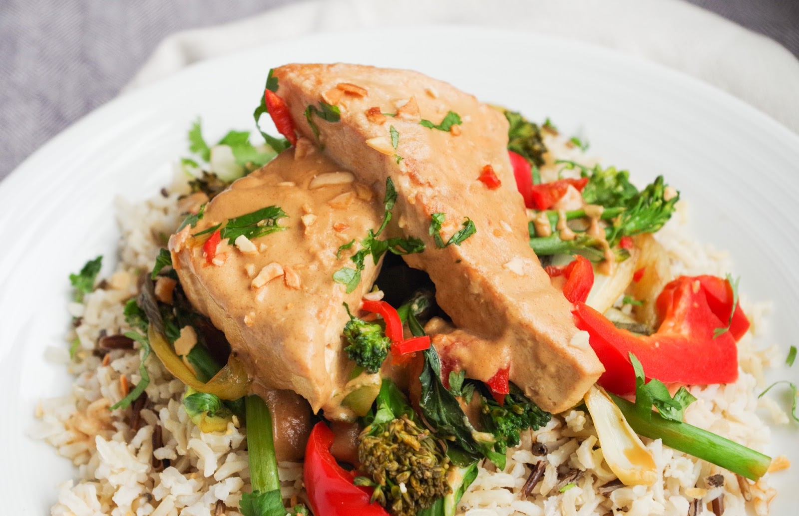 Almond Sauce Tofu & Wild Rice Euphoric Vegan