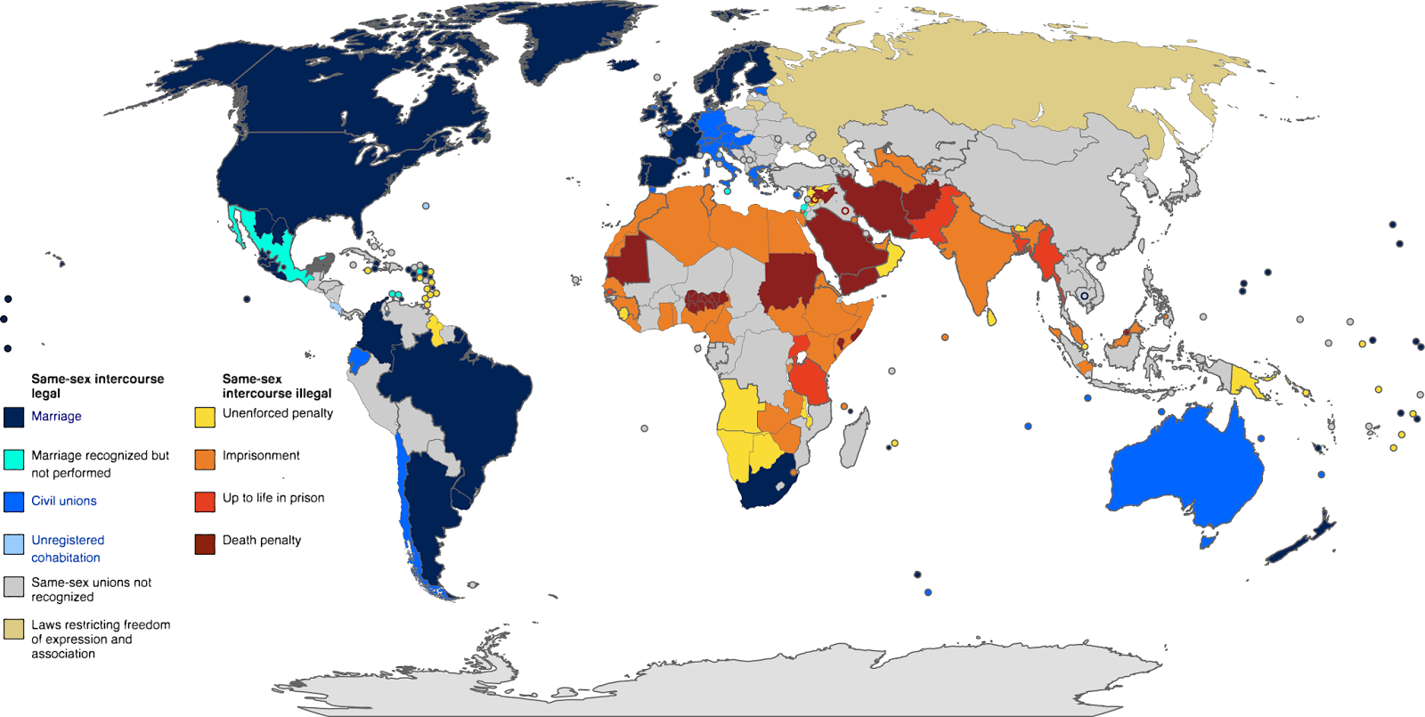 Lgbt Rights By Country 2016 Vivid Maps