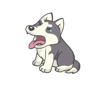 LINE Creators' Stickers - Playful Husky Animated Sachet 2 Example with