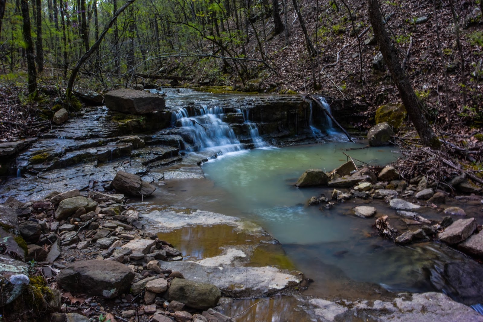 Rick's Hiking Blog Hurricane Creek Waterfalls, Blue Hole SIA, Arkansas