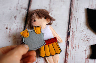 Armor of God set for Felt "paper" doll, Bible story, Knight dressing doll, Gift for a boy