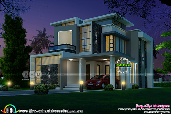 2344 square feet 4 bedroom box type contemporary home