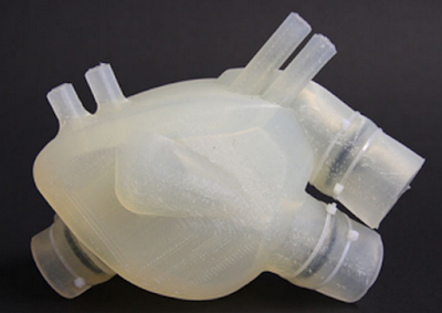 Primo cuore artificiale morbido stampato in 3D 