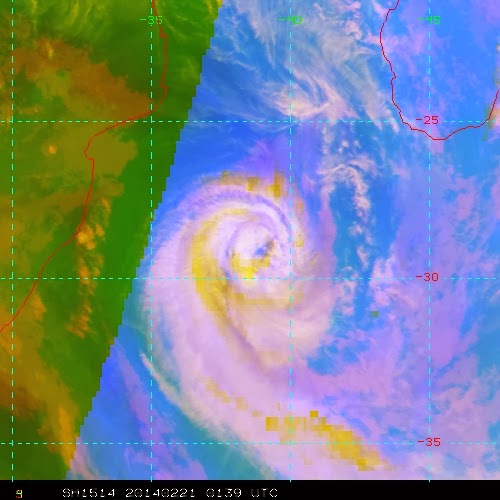 Image satellite de la tempête modérée guito